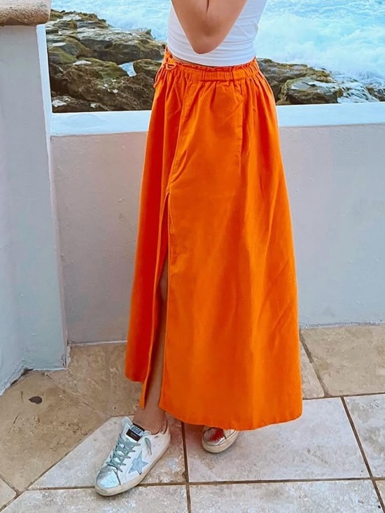 Abercrombie & Fitch Orange Maxi Skirt - Picture 2 of 5